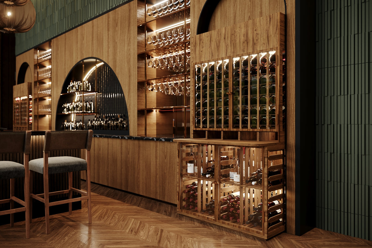 Visualisierung einer neuen Weinbar in einem Restaurant
