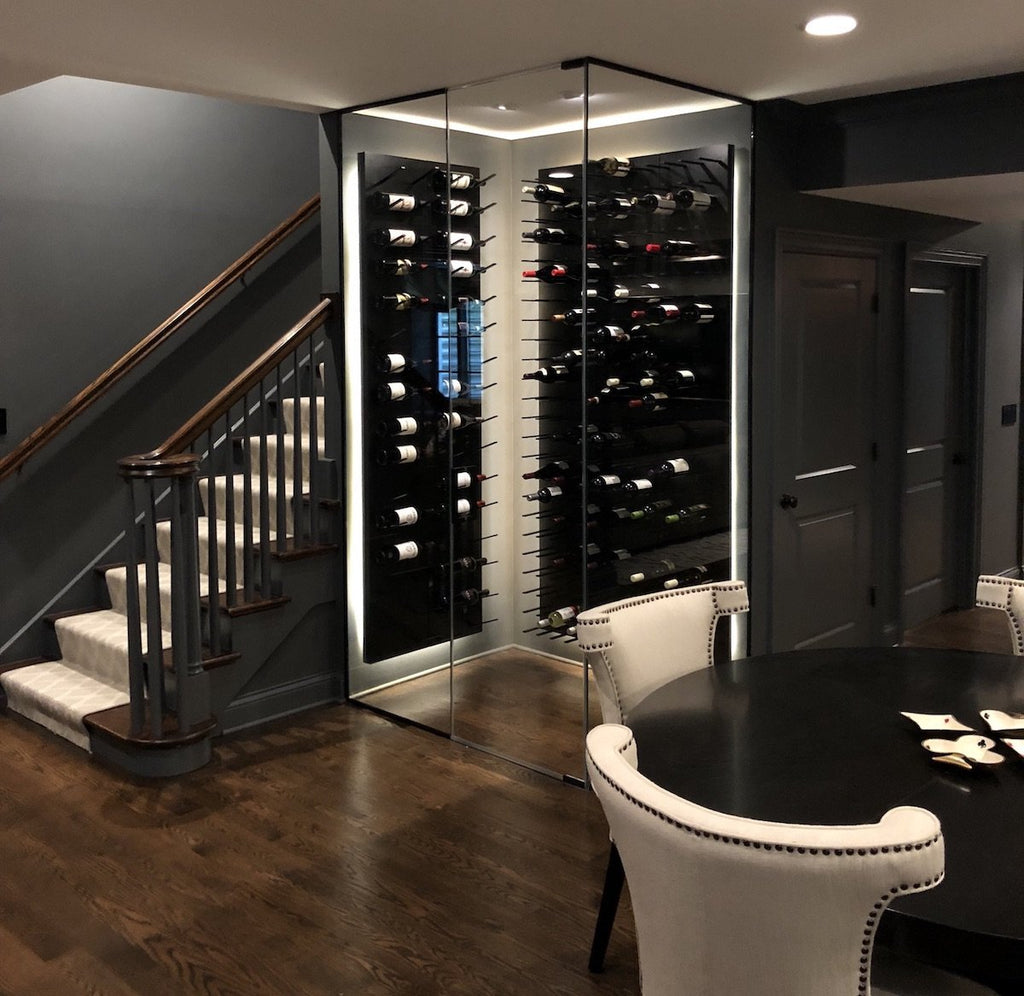 glass enclosed wine cellar